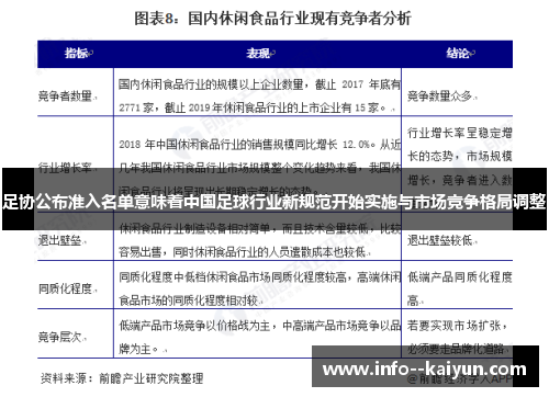 足协公布准入名单意味着中国足球行业新规范开始实施与市场竞争格局调整